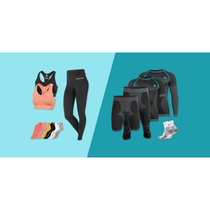 Dámske a pánske športové oblečenie: ponožky, podprsenky, legíny či tričká