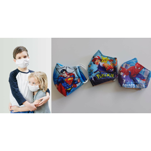 Detské rúška s motívmi superhrdinov - Superman, Spiderman, Pokémon