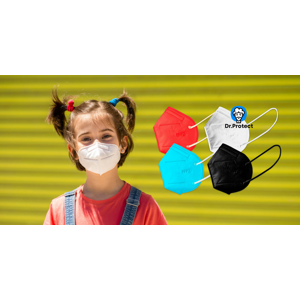 Farebné detské respirátory KN95/FFP2 (biela, čierna, modrá alebo oranžová)