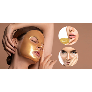 Kolagénové masky na tvár s čiastočkami 24-karátového zlata a okamžitým omladzujúcim účinkom