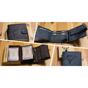 Kožené pánske peňaženky s RFID ochranou a darčekovou krabičkou