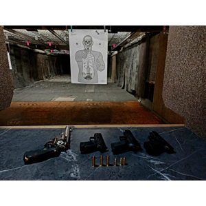 Ostrá streľba z guľových zbraní podľa výberu (Pištoľ Glock 44, Samopal Thompson, Puška Henry Big Boy a iné...)
