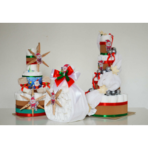 Plienkové torty Vianočné batôžteky pre malých drobcov a ich rodičov