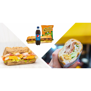Raňajkové combo s kávou alebo combo so sendvičom, nápojom a Cheetos v Los Sandwiches Mlynské Nivy
