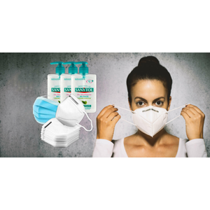 Respirátory FFP2, rúška a masky alebo 2+1 dezinfekcia Sanytol na ruky