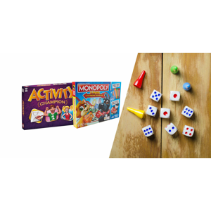 Spoločenské hry pre deti - Activity Champion alebo Monopoly Junior Electronic Banking