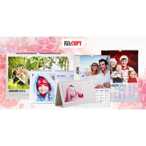 Stolové a nástenné kalendáre s vlastnými fotografiami v prvotriednej kvalite - osobný odber ZADARMO až v 40 predajniach FaxCOPY