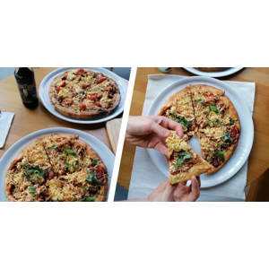 Vegánska pizza z Loove restaurant by Vegana, so sebou "take away" alebo s donáškou