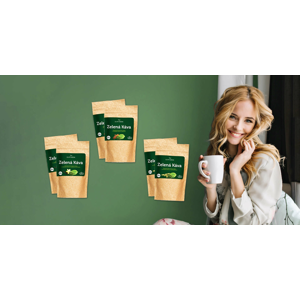 Zelená káva s vanilkou, BIO škoricou alebo kardamómom (1 + 1 zdarma)